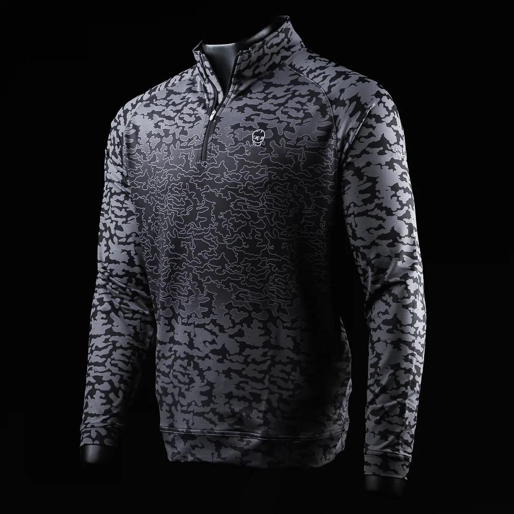 Gradient Camo Skull 1/4 Zip Pullover