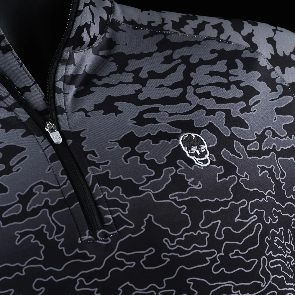 Gradient Camo Skull 1/4 Zip Pullover - Image 2